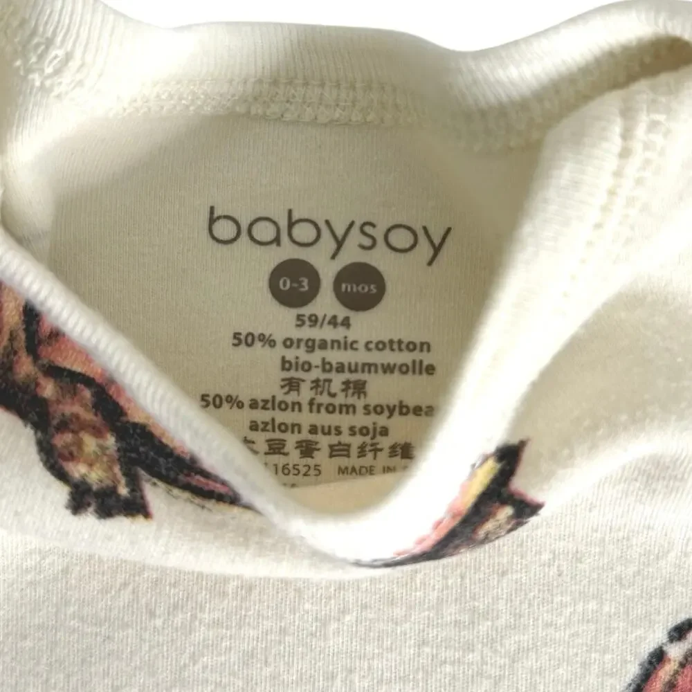 Babysoy newborn sleep gown sack organic cotton size 0-3 months tortoise